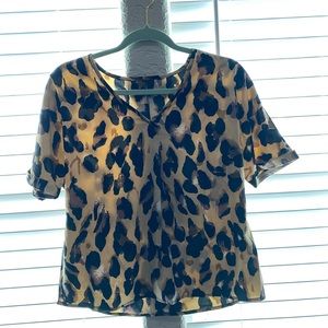Leopard Blouse Size Medium